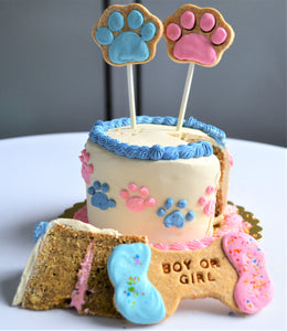 Gourmet 4 Inch Gender Reveal Doggy Cake